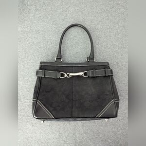 Coach Signature Canvas Belted Satchel - Black